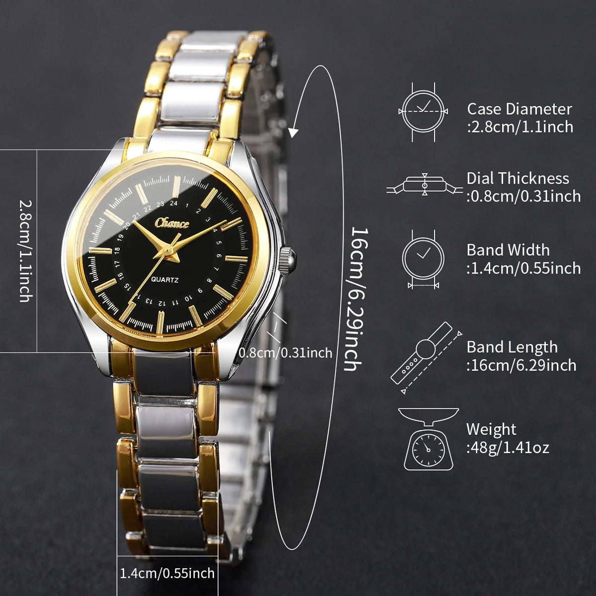 4PCS Elegant Women Watches Bracelets Set Ladies Luxury Analog Quartz Wristwatch Accessories Gift Relogio Feminino（Without Box）