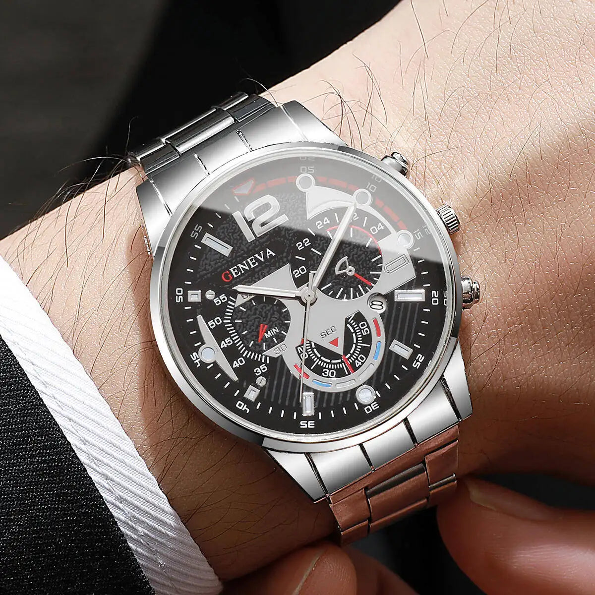 Fashion Men Business Watches Luxury Analog Quartz Wristwatches with Calendar for Men Clock Reloj Hombre（Without Box）