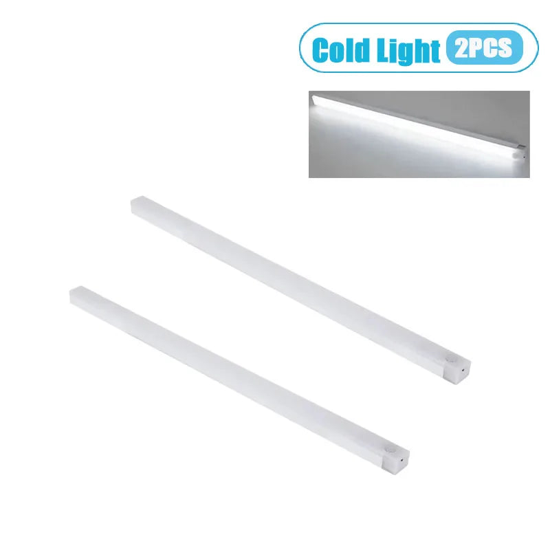 1/2/4PCS Motion Sensor LED Under Cabinet Light Rechargeable Magnetic Strip Lamp for Kitchen and Closet