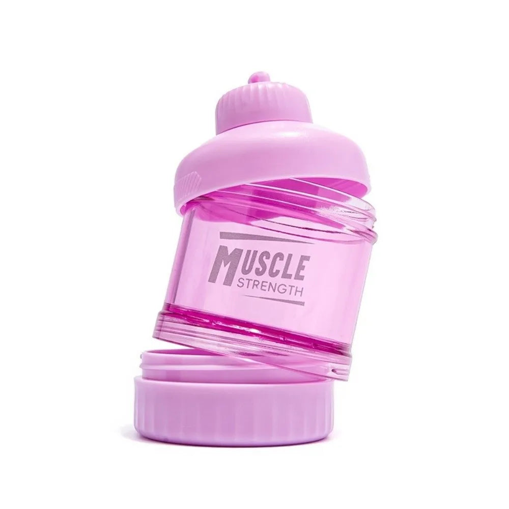 1/2/3 Layer Protein Powder Box Portable Plastic Medicine Box Durable with Mountaineering Buckle Funnel Fitness Supplement Bottle