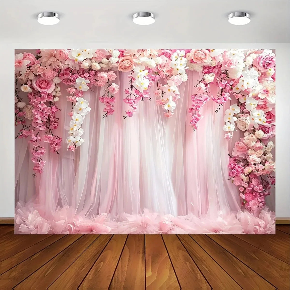 Wedding Flowers Curtain Backdrop Bridal Shower Engagement Ceremony Party Photography Background Wall Decor Photo Studio Props