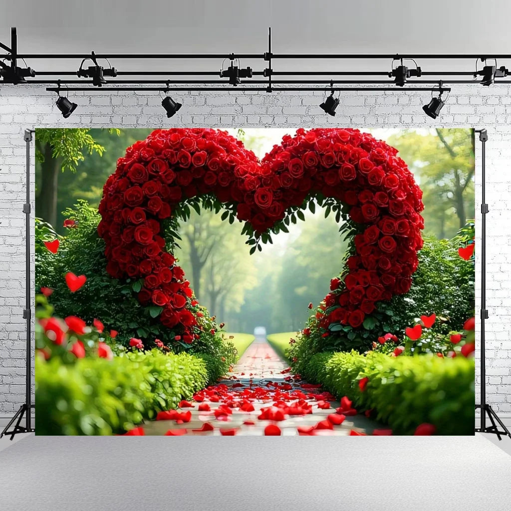 Rose Floral Background Summer Party Banner Flower Wall Wedding Birthday Decorations Bridal Marriage Backdrop Photography Studio
