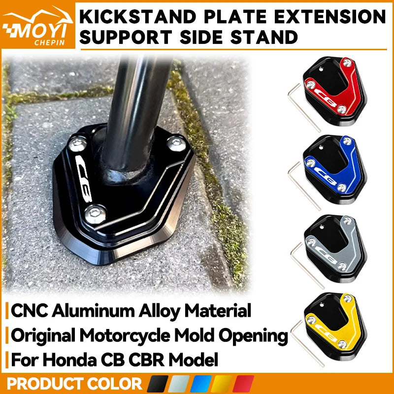 Motorcycle Foot Side Stand Extension Plate Kickstand Pad For HONDA CB500X CB650R CB500F CB125R CB300R 400X CBR650R 650F CBR500R