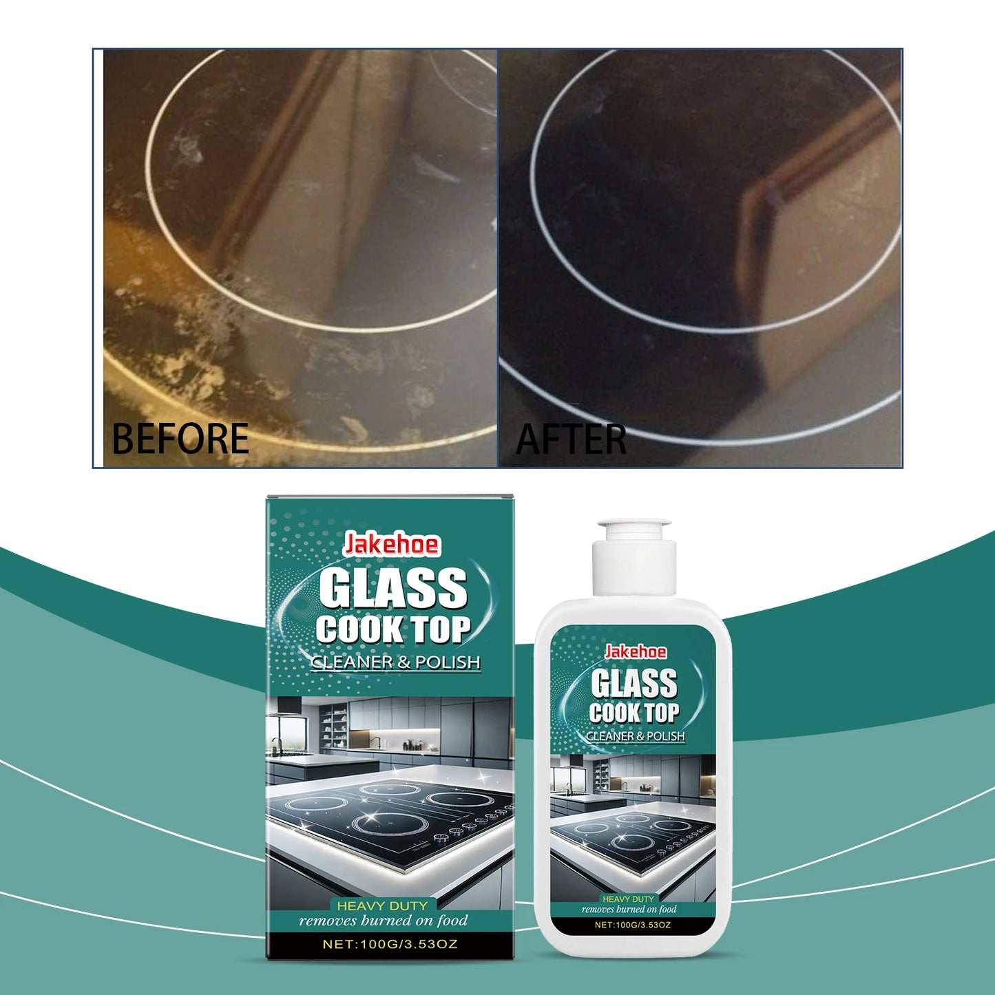 100/300/500g Glass Cooktop Cleaning Polish: Deeply removes stubborn stains from the stove, repairs scratches, and restores shine