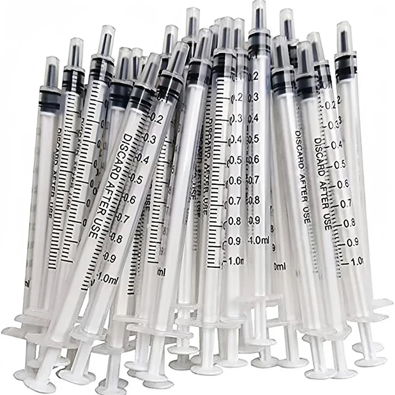 1ml 1cc Syringe No Needle Plastic Injector with Cap, Suitable for Pet Oral, Supplement, Oil or Glue Applicator, for Measuring or