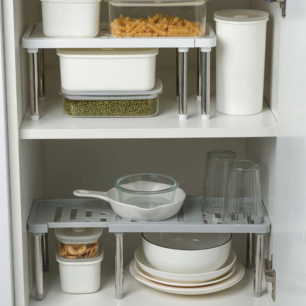 Multifunctional Telescopic Shoe Rack Stainless Steel Shelf Under Sink Cabinet Dish Rack Seasoning Shelf Kitchenware Storage Rack