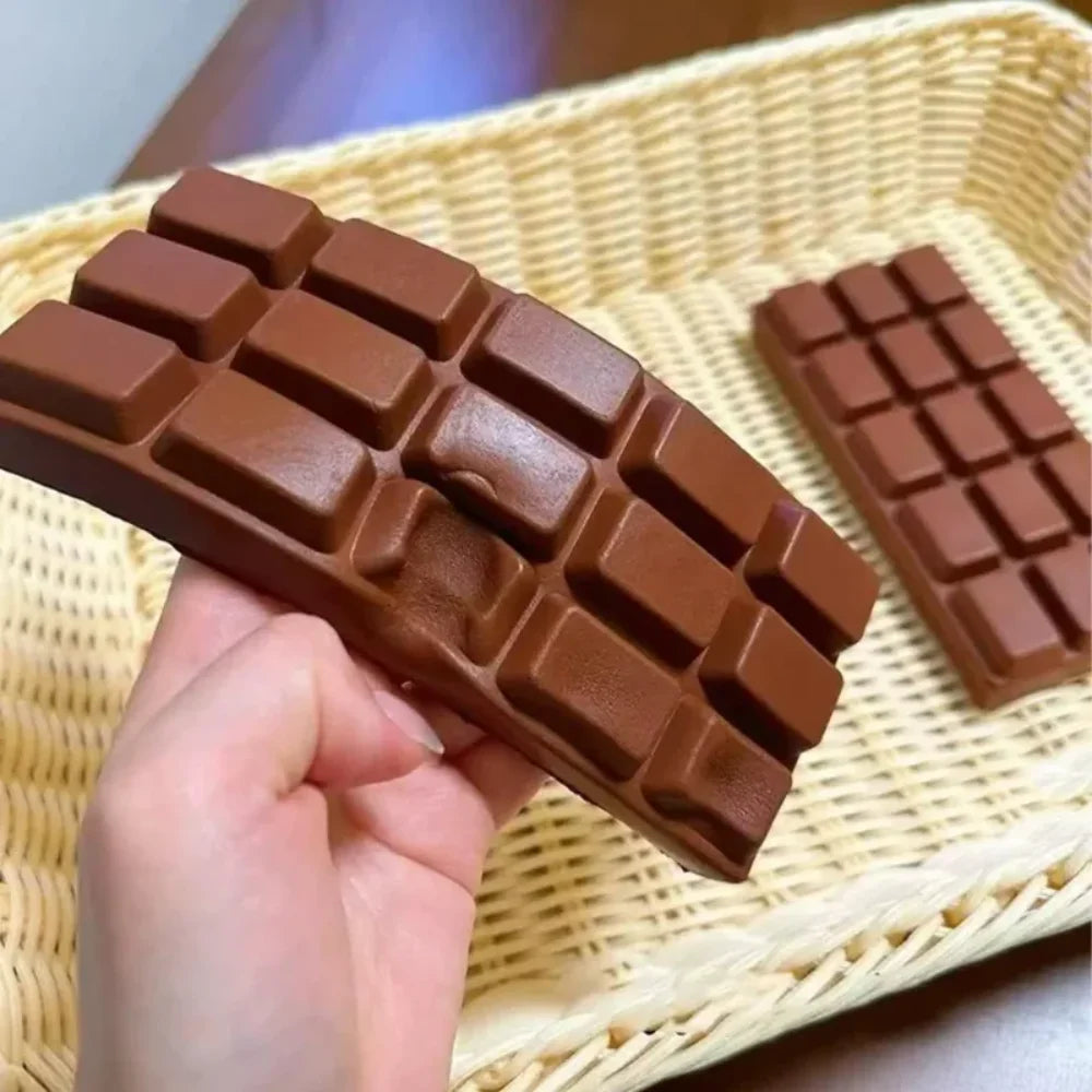 Big Chocolate Bar Extrusion Toy Simulates Food Play, Slow Soft Rebound and Decompression Relaxation Toy Party Gift. Squeeze Toys