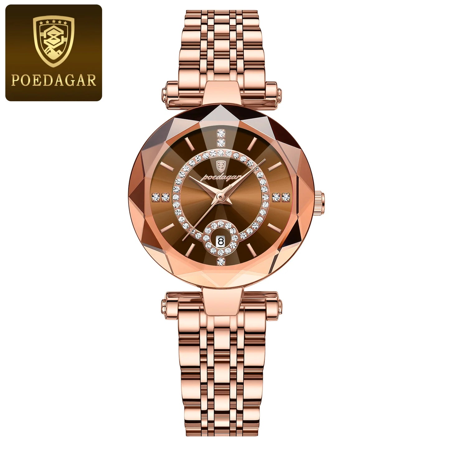 POEDAGAR Luxury Brand Women's Watches Waterproof Stainless Steel Date Ladies Wristwatch Fashion Elegant Quartz Woman Watch Reloj