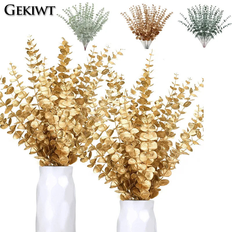 Artificial Eucalyptus Leaves Bouquet Nordic Home Fake Eucalyptus Leaf Wedding Christmas Faux Plants Home Festivals Decor