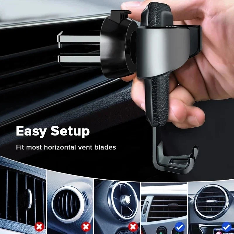 Gravity Car Phone Holder Air Vent Clip Mount Mobile Cell Stand Smartphone GPS Support for IPhone 13 12 Xiaomi Samsung Phone