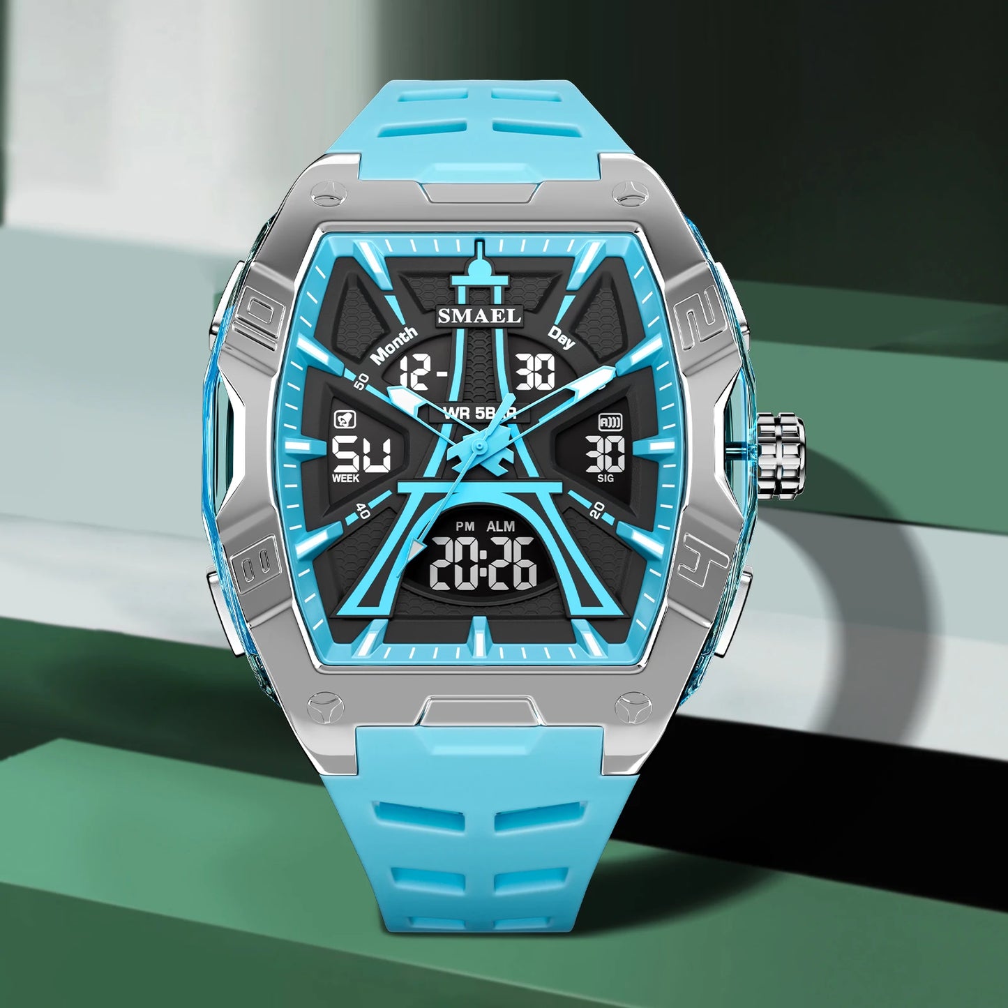 SMAEL Luxury Men Watches Waterproof Luminous Watch For Man High Quality LED Quartz Chronograph Sport  Wristwatches Clock Male