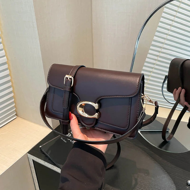 2026 New Niche Luxury Solid Color Tote Bag Retro Simple Square Bag Fashion Versatile Messenger Bag