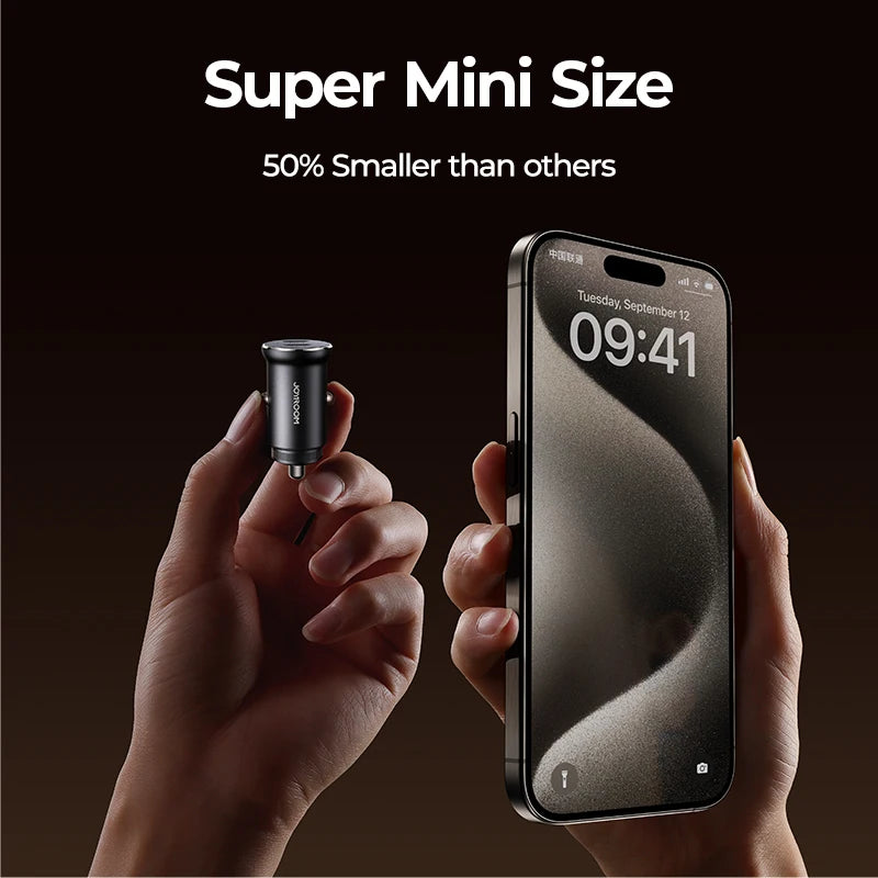 Joyroom 30W Mini Car Charger PD QC3.0 USB Type-C Fast Charging Car Charger Dual Ports Phone Charger For iPhone Samsung Galaxy