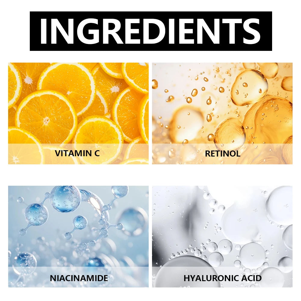 Vitamin C Serum Hydrating Facial Care with Hyaluronic Acid Ferulic Acid Sea Buckthorn Oil For Daily Skin Nourishment Lightweight