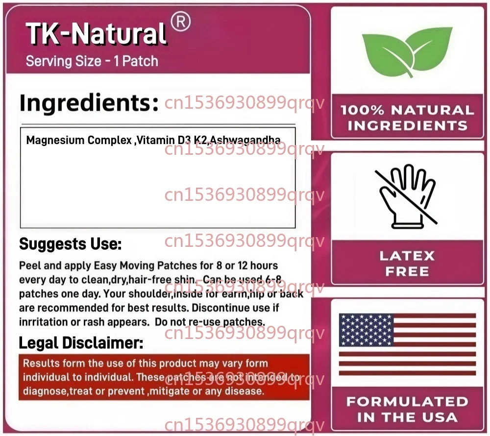 30 Patches Magnesium Complex Transdermal Patches with Vitamin D3 K2 for Relaxation, Heart, Energy, Muscle