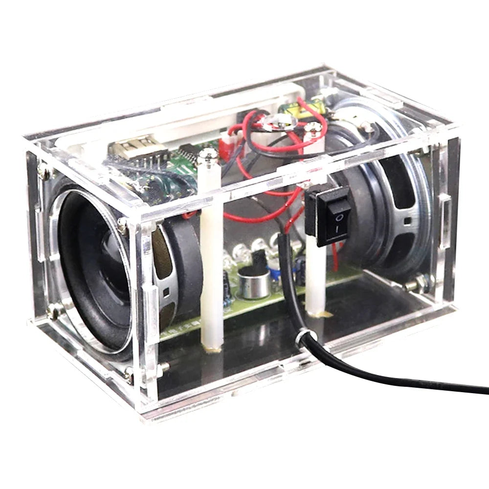 White DIY Electronic Kit Bluetooth Speaker Teaching Practice Bluetooth Stereo Speaker Electronics DIY Soldering Project Kit