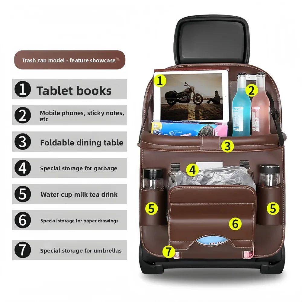 KASYPHE 2026 New Car Seat back Storage Organizer Bag Universal PU Leather Multifunction Storage Box Stowing Tidying Pocket Auto