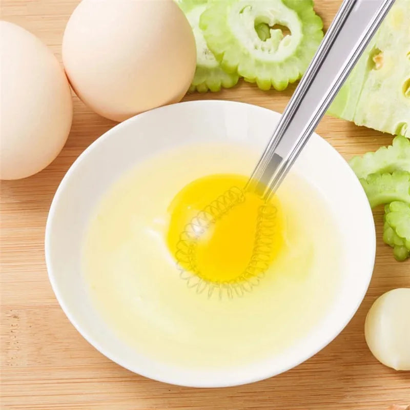 1Pc Mini Handheld Egg Blender Stainless Steel Spring Manual Egg Beater Honey Cream Blender Kitchen Baking Tools