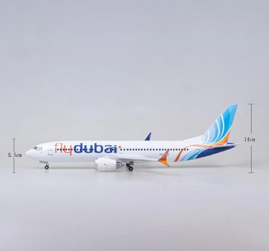 Diecast Souvenir Model 47CM B737 Airways Resin Dubai Airplane With Light Toys Airline Collection Gifts Plane Toys For Kids