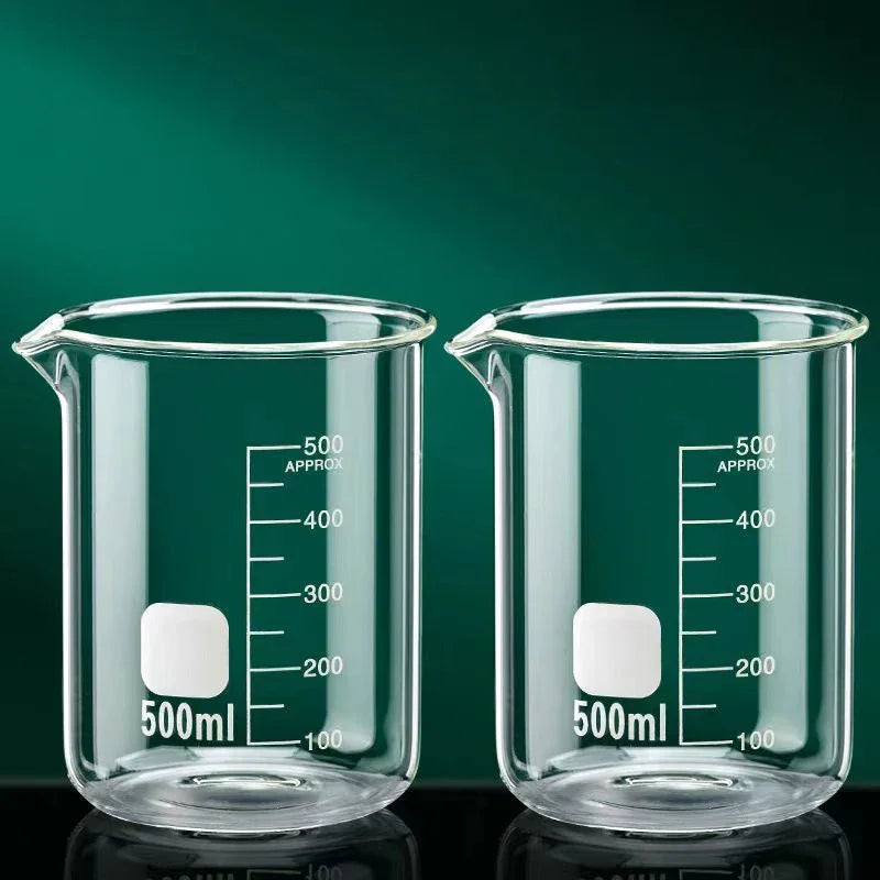 JUSTINLAU High Borosilicate Glass Beaker Clear Measuring Cup with Scale Laboratory Home Kitchen Baking Tool Multifunction Supply