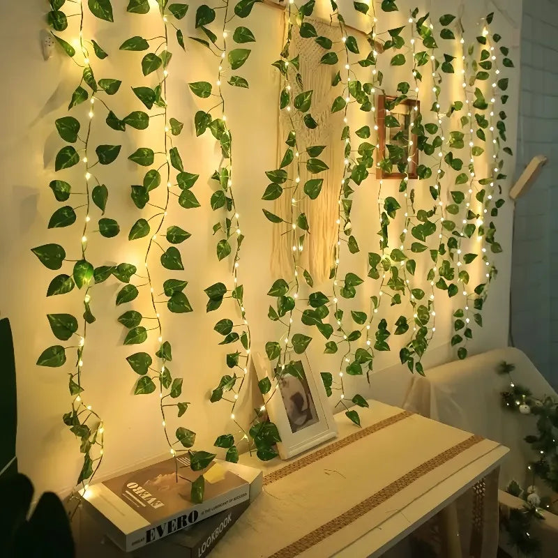 Green Leaf String Light Ivy Leaf Fairy Lights for Bedroom Party Festival Wedding  Birthday Christmas Valentine's Day Decor