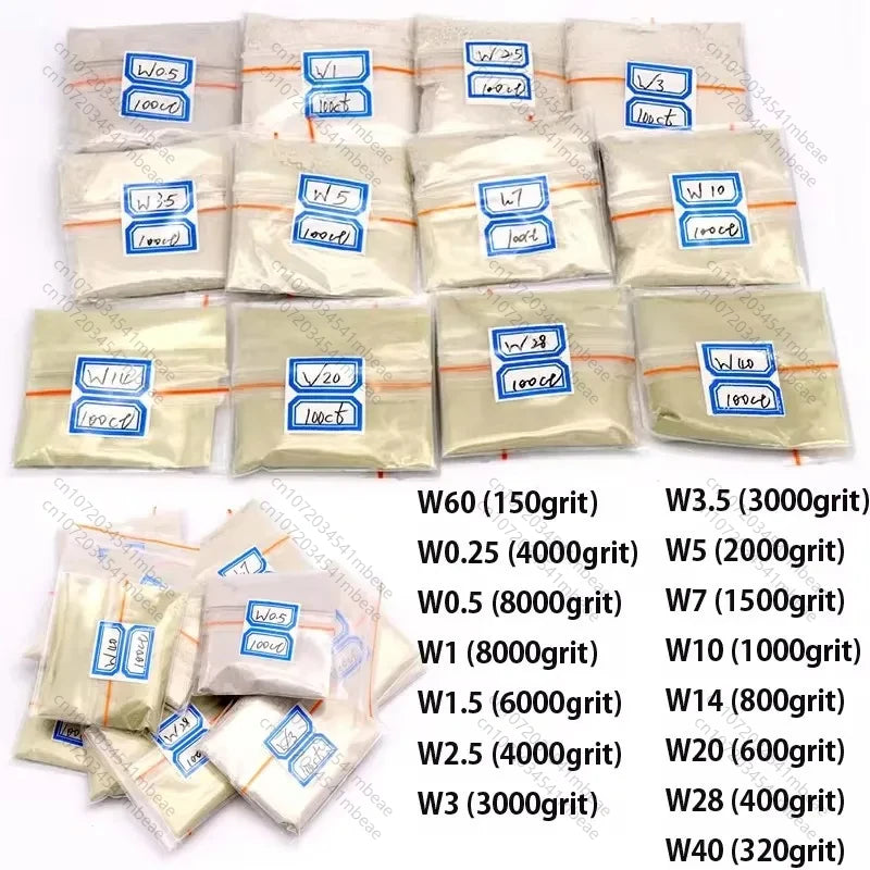 100g/Bag 500 Carats Diamond Micro Powder for Metal Mold Coarse Abrasive Grinding Polishing W0.25 to W40 Diamond Tools