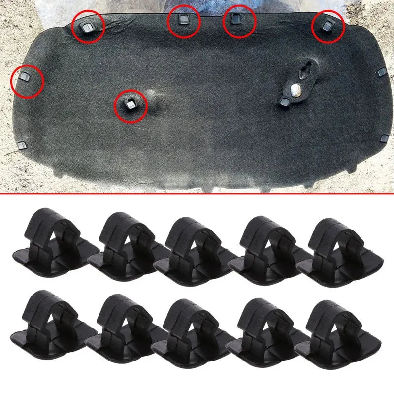 10/30/60pcs Car Bonnet Engine Hood Sound Deadener Insulation Clips For VW Lupo Passat Phaeton Scirocco Tiguan Holding Rivet