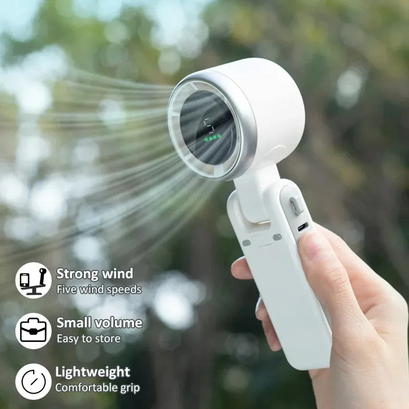 Turbine Mini Handheld Fan Portable Usb Rechargeable Foldable Desktop Table Fan Multifunctional For Outdoor Travel Use