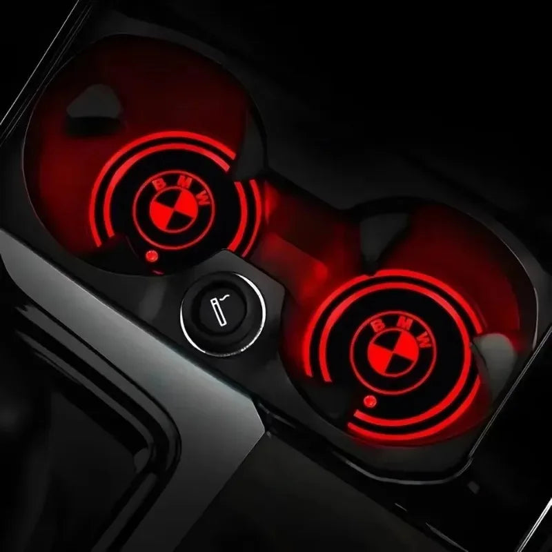 7 Color Car Cup Holder Light Luminous Coaster Water Cup Pad Accessories For BMW E46 E60 E90 E39 E87 E36 E92 E70 E91 X3 X5 X1 X2