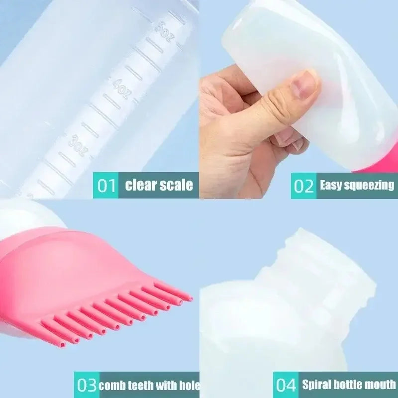 Hair Dyeing Bottle Squeeze Applicator Bottle Oil Plastic Hair Dye Bottle Hair Coloring Hairdressing Styling Tool