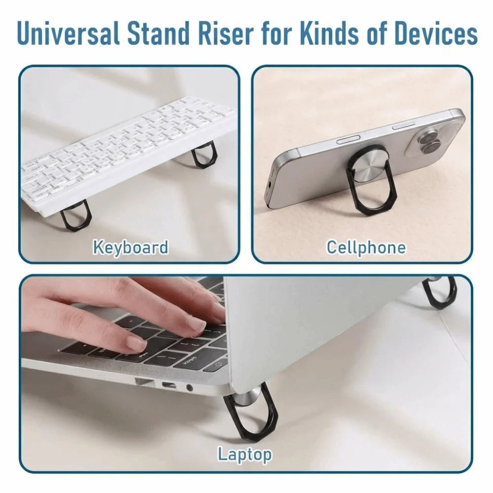 1 Pair Universal Alloy Laptop Stand Aluminium Alloy Foldable Notebook Bracket Non-slip Invisible Support Desktop Holder