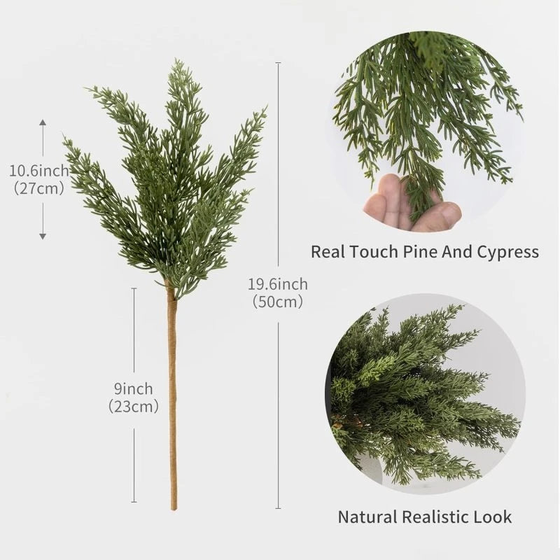 1/5 Pcs Artificial Plant Leaves Christmas Tree Party Home Dining Table Decor Outdoor Courtyard Material Wedding Photography Prop
