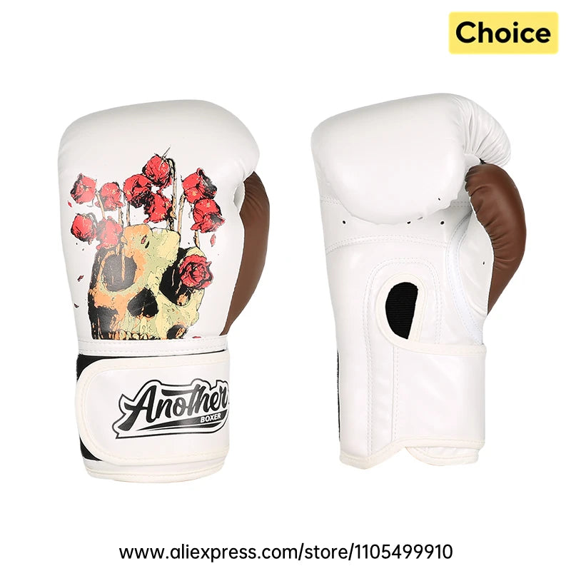 4-16OZ Boxing Sparring Gloves White Tiger Zebra Martial Arts MMA Gloves Wrist Support Sparring Fitness Kickboxing Punch Gloves