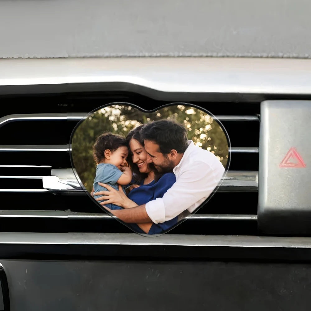 Custom 2D Flat Photo Car Air Vent Clip, Personalized Image Car Vent Ornament, Custom Photo Car Interior Accessory, Custom Gift
