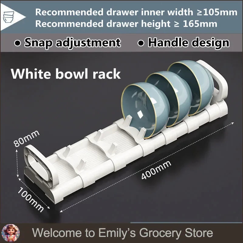 Retractable Drawer Bowls Plate Storage Holder Shelves Countertop Sink Supplies Shelf Kitchen Under Cabinet Adjustable Dish Rack