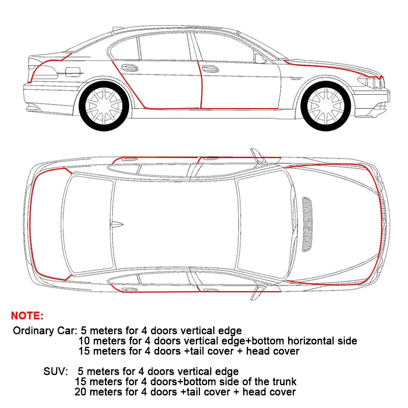 SEAMETAL Universal Car Door Edge Anti Scratch Protector 10M Sealing Strip Guard Trim Auto Door Protector Car-styling Accessories