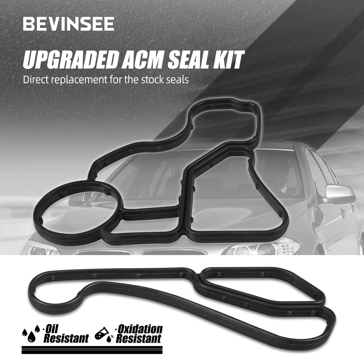 BEVINSEE Engine Oil Filter Housing Gasket & Cooler Seal Kit for BMW E90 E91 E92 E93 F30 F31 F34 E82 E88 F10 F11 E60 E61 F15 E70