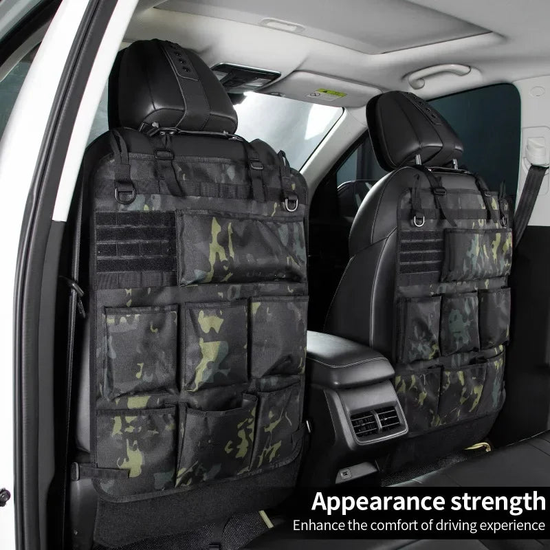 Seat Back Storage Bag Car Seat Storage Organizer Tactical Camo Hanging Bags Car Stowing Tidying Pocket Interior Accessories