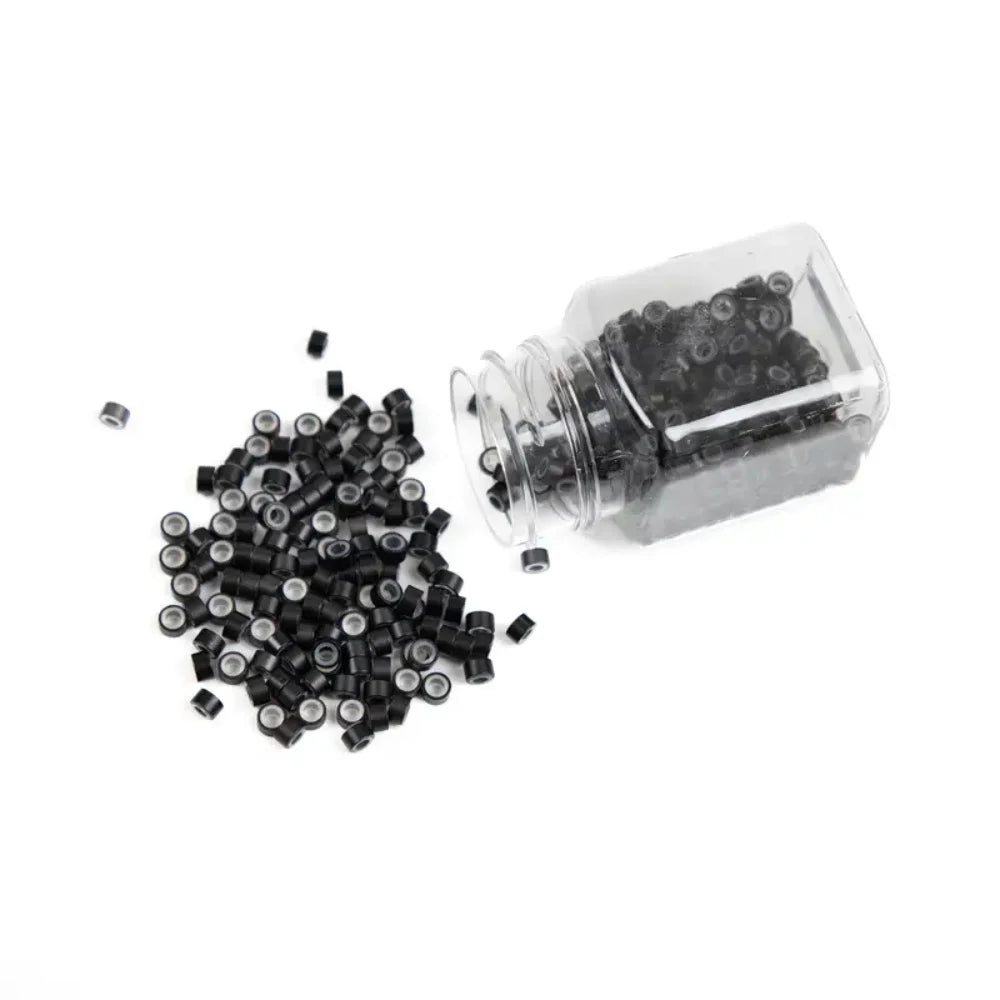1000 pcs hair extension micro ring link beads 5mm silicone lined beads suitable for human hair extensions