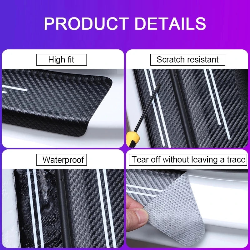 Carbon Fiber Car Door Threshold Sticker Auto Trunk Protective Strip for Honda CIVIC Logo 10th 11th 8th 2025 2023 Accessories