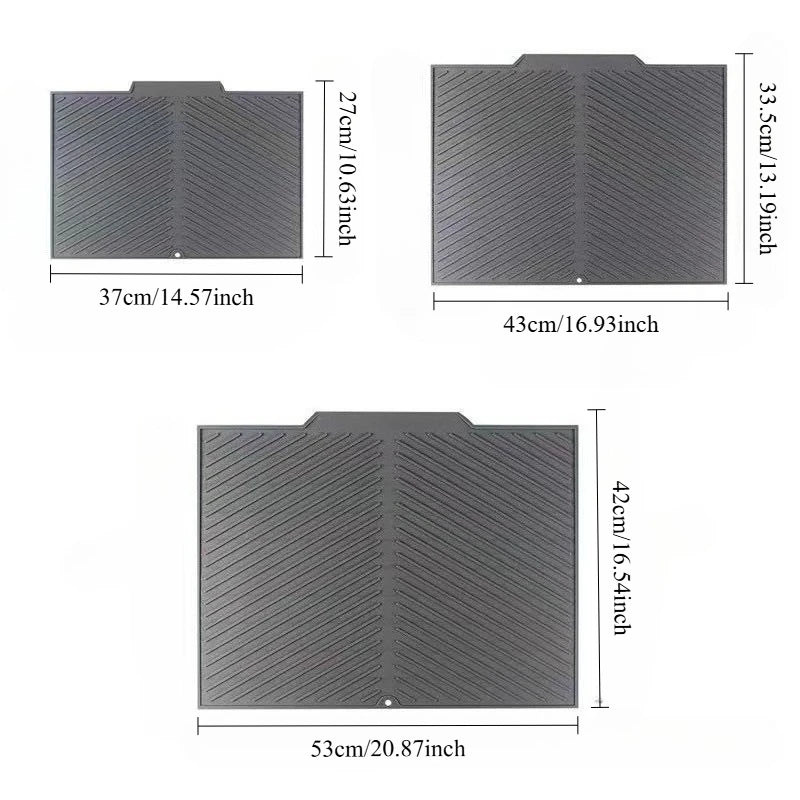 1pc Silicone Draining Pad Diversion Opening Slope Dish Cup Storage Pad Bathroom Water Filter Pad Non-Slip Mat Kitchen Unit Heat