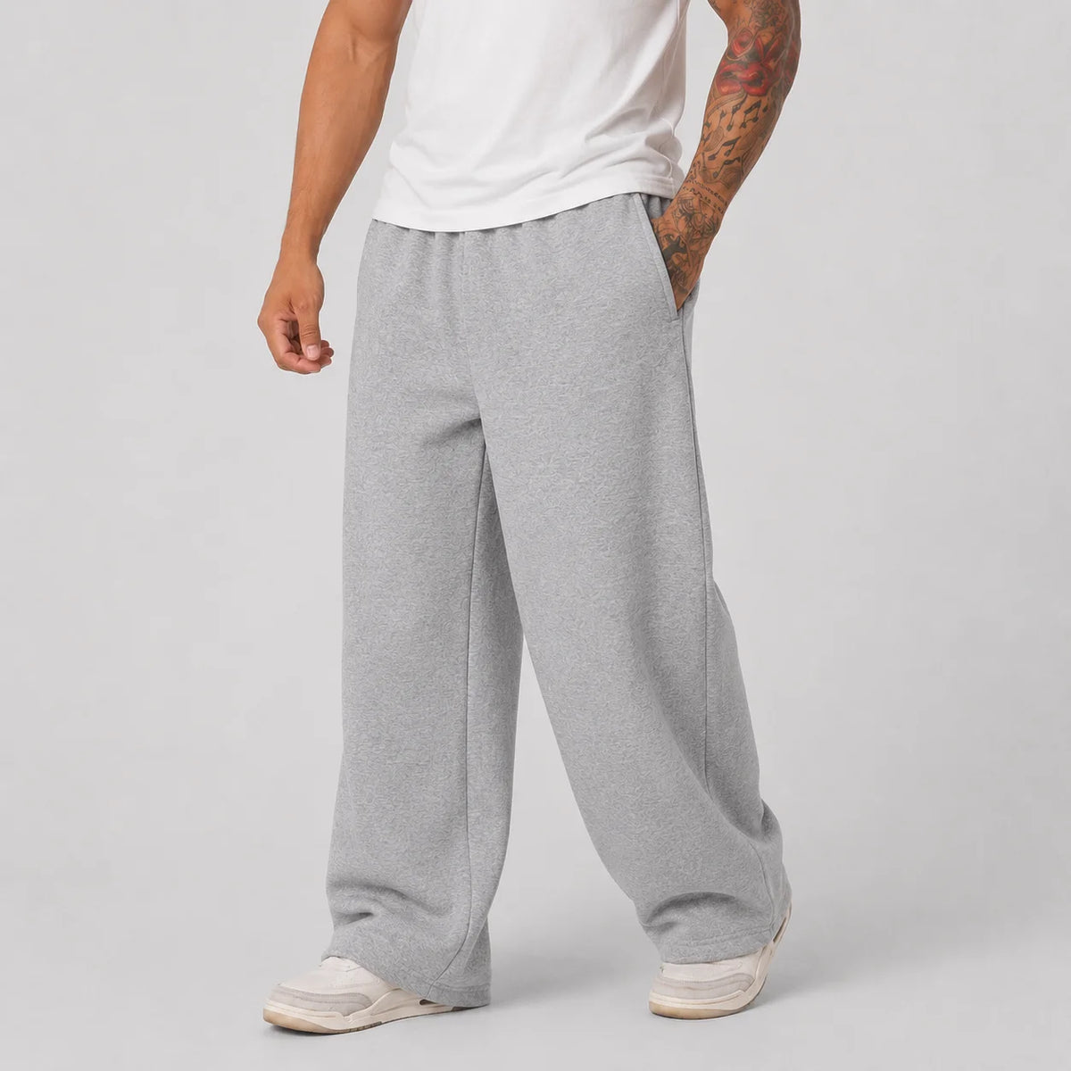 Men's Summer Sweatpants 6 Colors Wide Leg Sports Pants Comfortable Drawstring Elastic Waist Casual Gym Joggers Daily Streetwear
