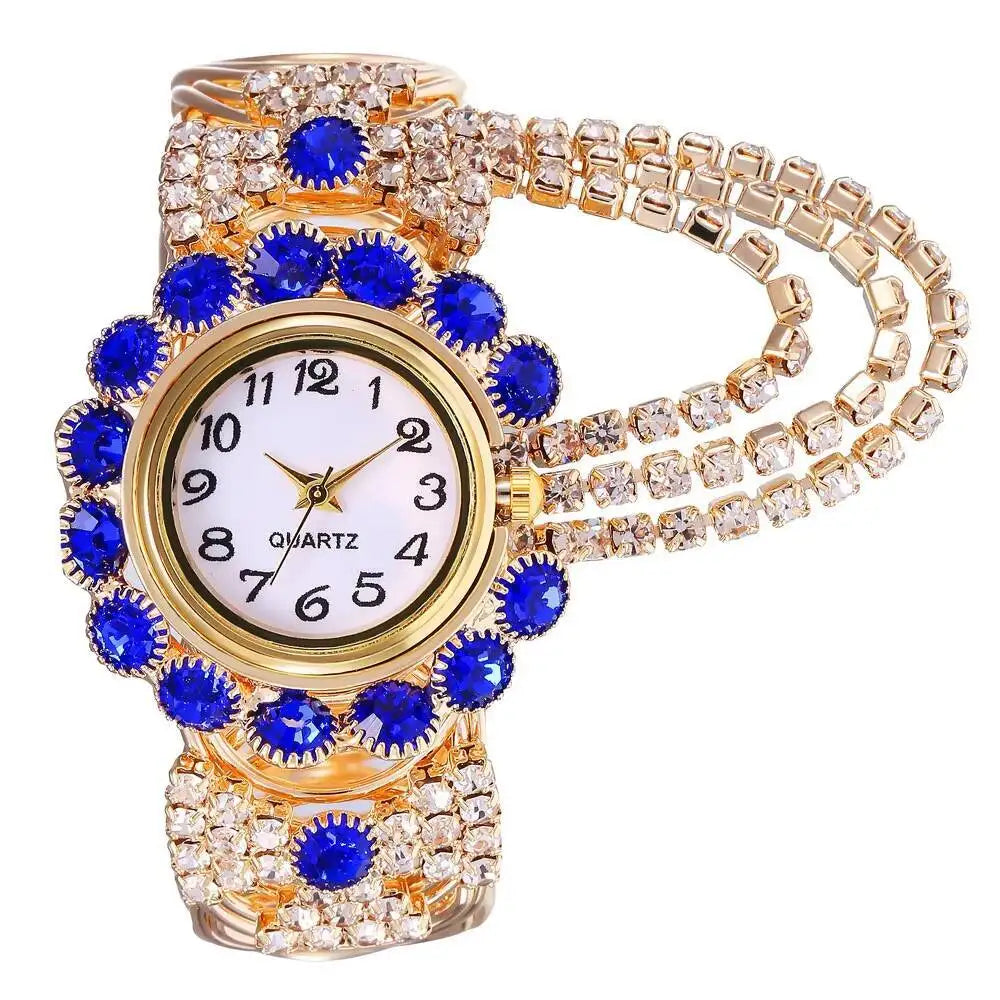 Luxury Rhinestone Women Quartz Watch Fashion Adjustable Bangle Ladies Wristwatch Reloj Mujer