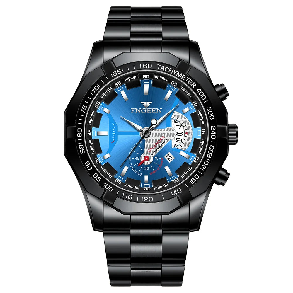 BINBOND Luxury Quartz Wristwatches For Men Luminous Waterproof Auto Date Men's Watch Stainless Steel Reloj Free Ship