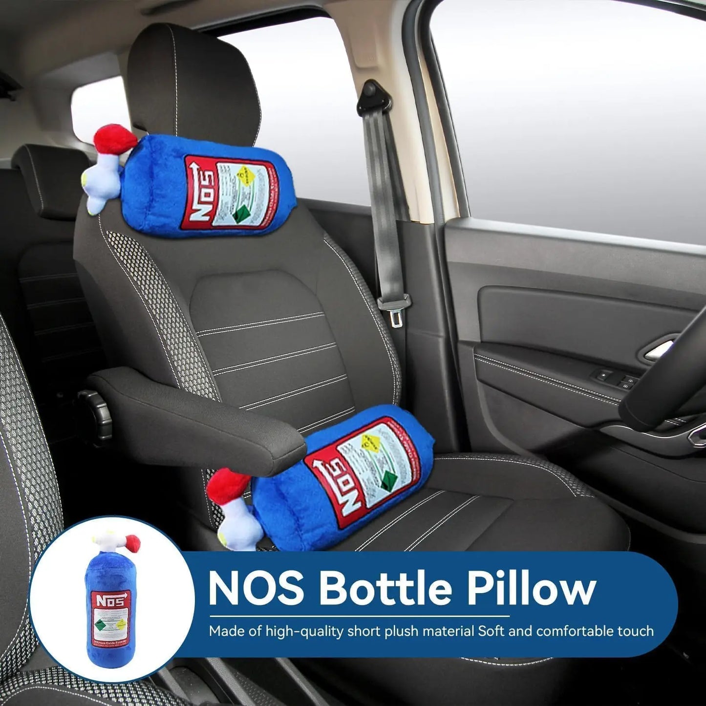 Car Seat Creative Headrest Neck Plush Pillows Car Nitrogen Cylinder Shape Neck Pillow Seat Cushion Waist Pillow Car Accessories