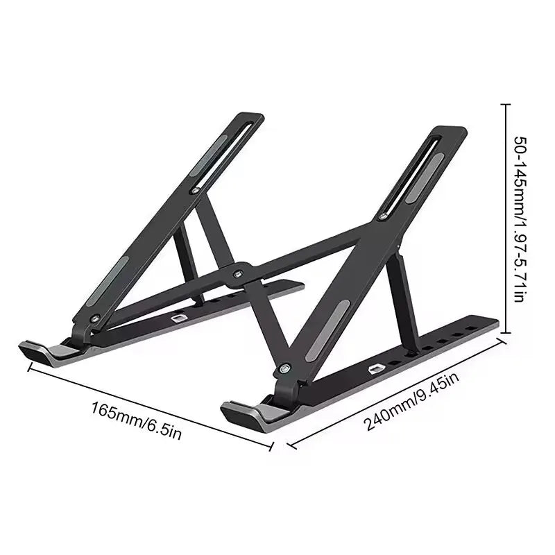 Adjustable Universal Laptop Stand - Non-Slip Foldable Cooling Notebook Holder Base Bracket for Tablet & Phone