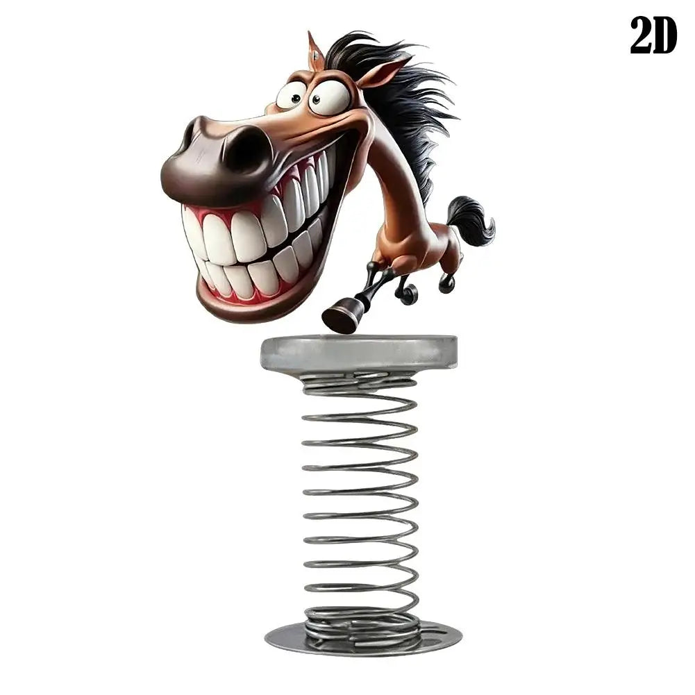 Creative Car 2D Acrylic Horse Monkey Pendant Funny Decor Pendant Bobblehead Cartoon Dashboard Decor Car Interior Accessories