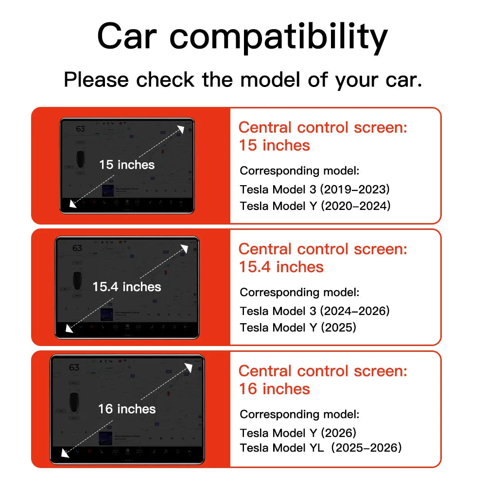 YZ For Tesla Model 3/Y/YL Highland 2025 2026 Tempered Glass Film Protector Matte Glare HD Center Control Touch Screen protector