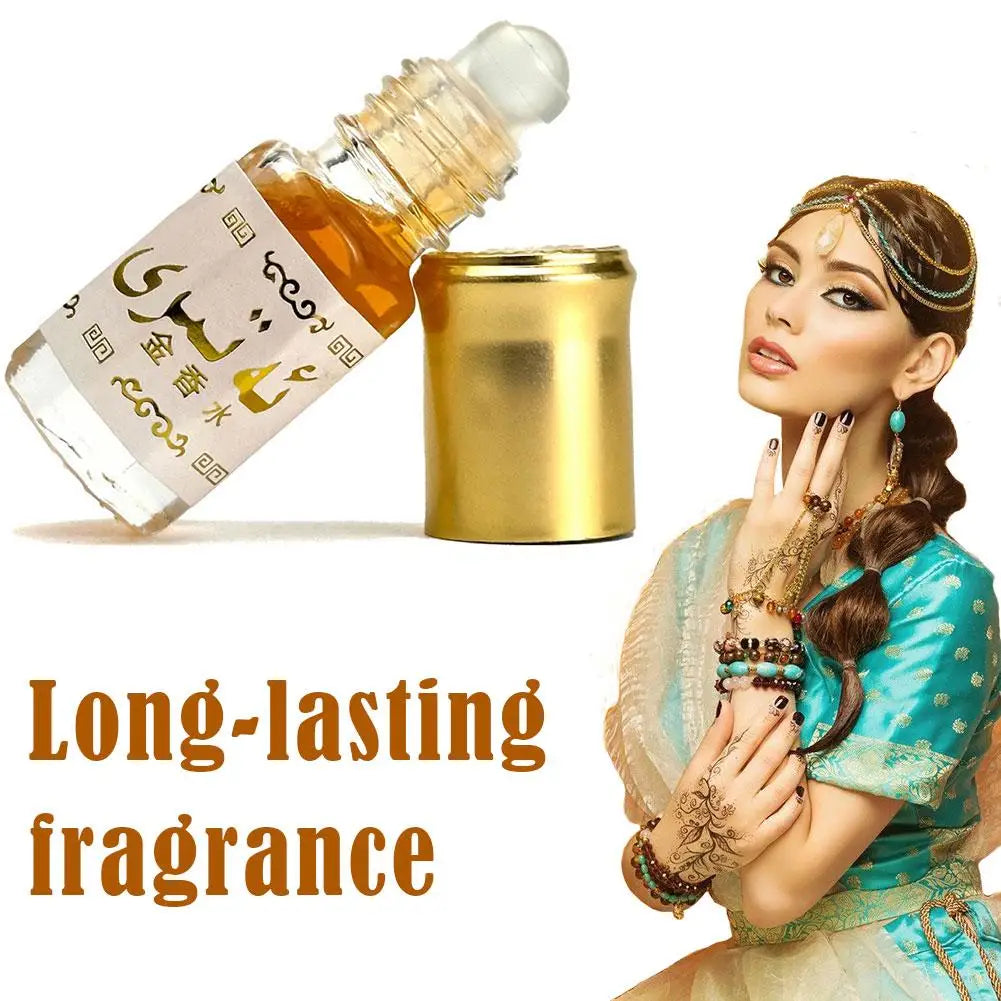 Islamic Style 3ml Roll-On Perfume Oil 3/5/10/20/50/100pcs Traditional Arabian Gold Attar Fragrance For Personal Use And Gifting
