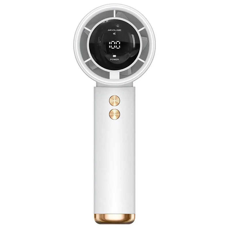 Fan Handheld Portable Mini Air Cooler LED Display USB Rechargeable 5 Speeds Adjustable Efficient Cooling Quiet for Outdoor